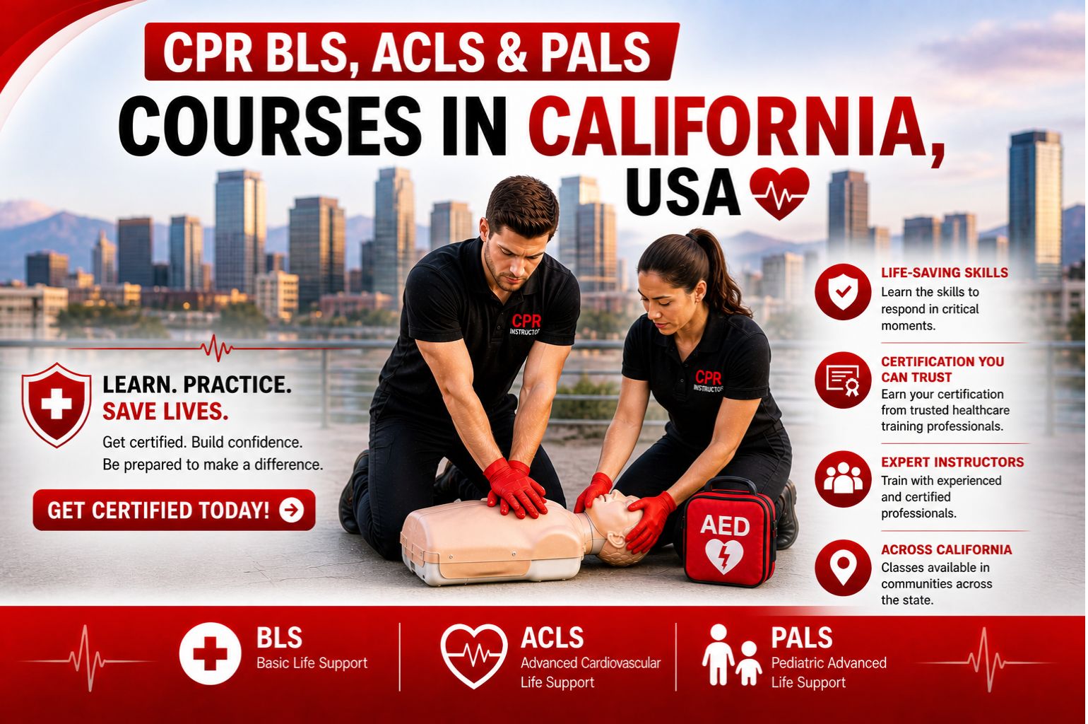 BLS, ACLS & PALS Courses in California