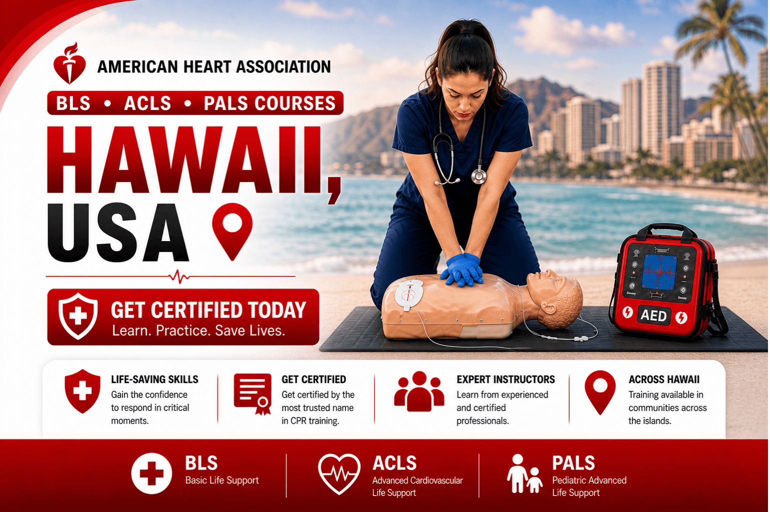 BLS, ACLS & PALS Courses in Hawaii