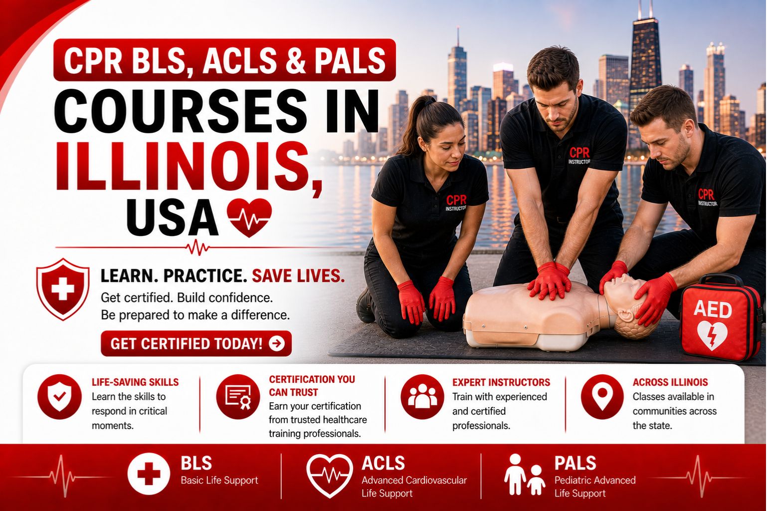 BLS, ACLS & PALS Courses in Illinois