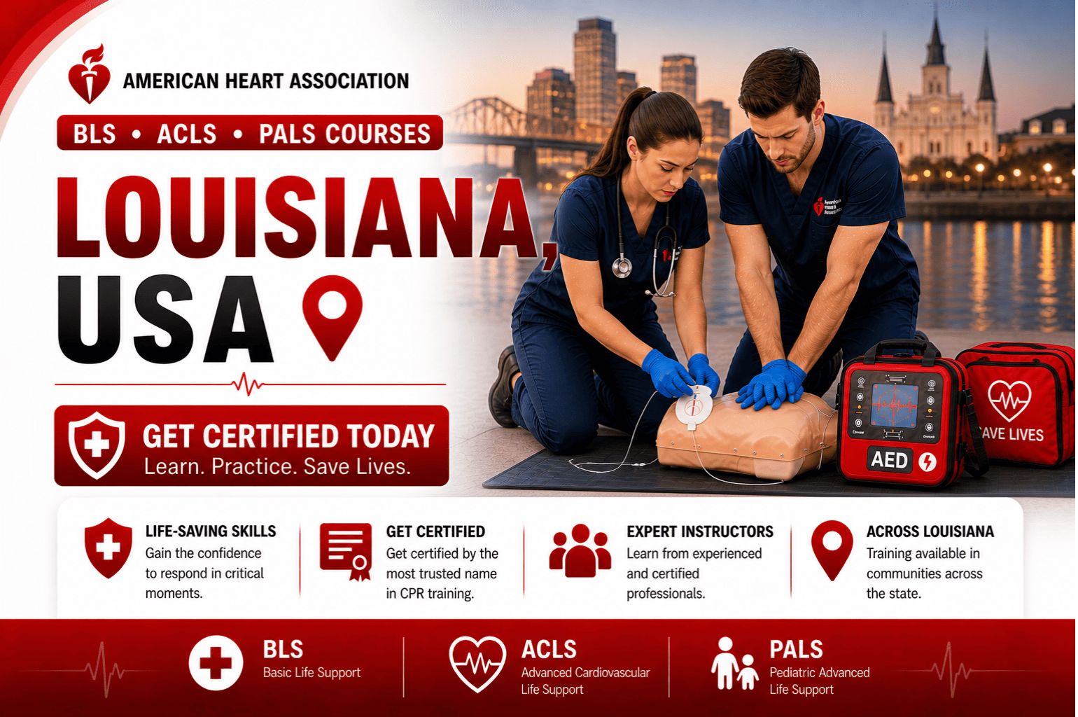CPR BLS, ACLS & PALS Courses in Louisiana