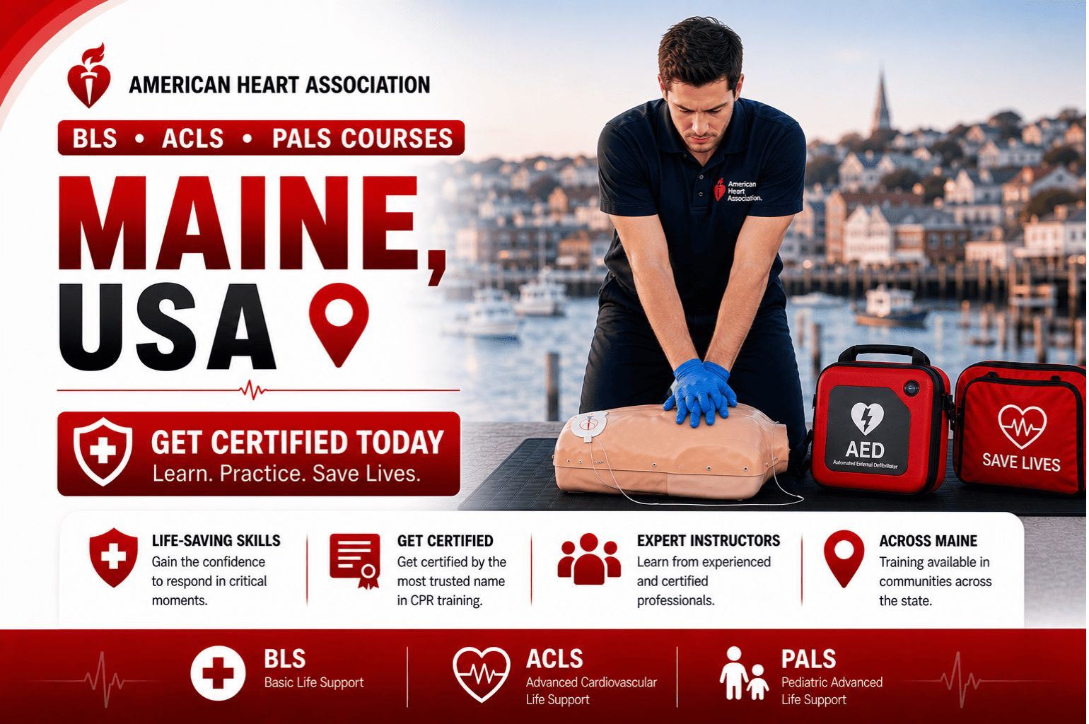 CPR BLS, ACLS & PALS Courses in Maine