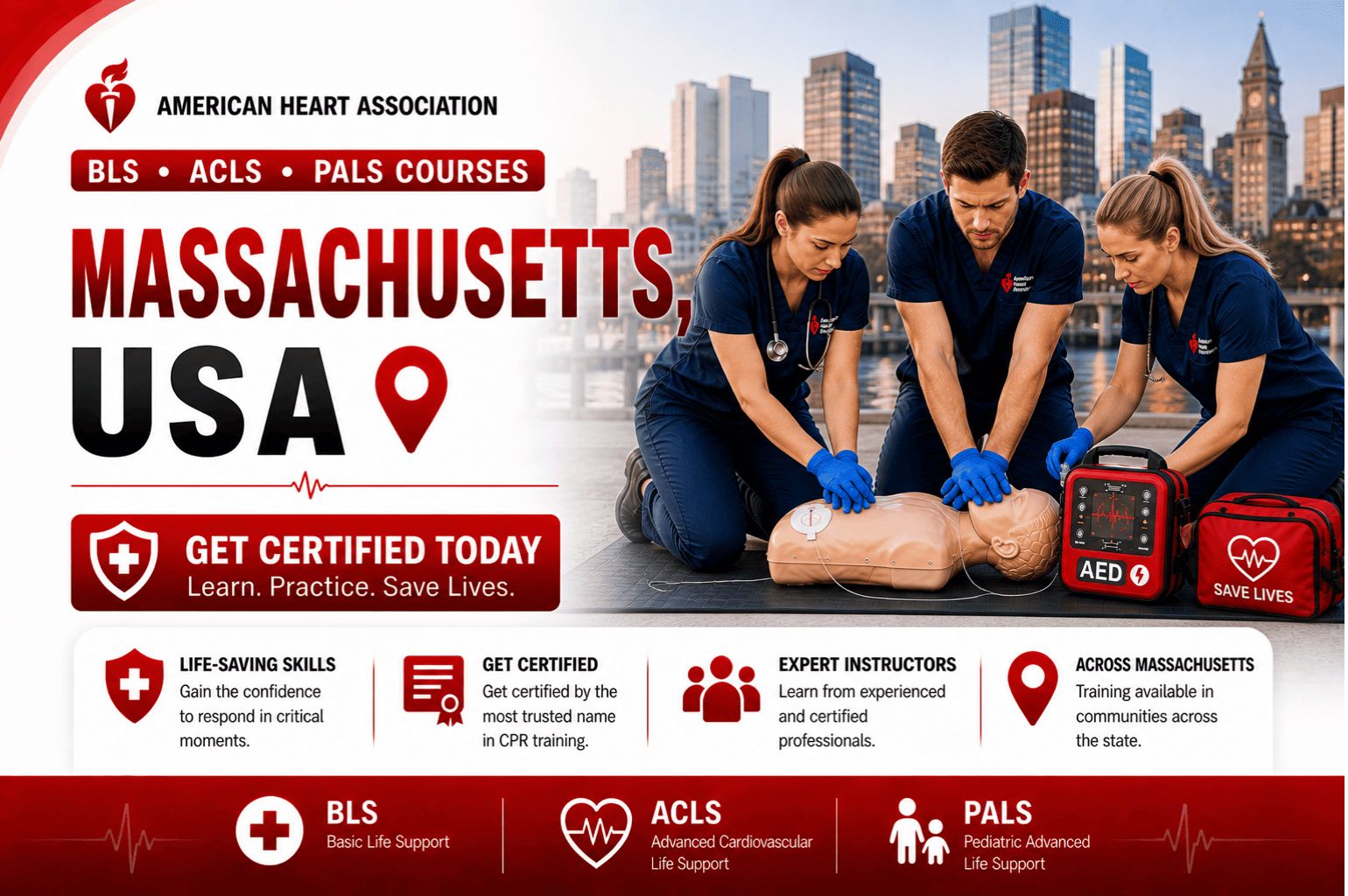 CPR BLS, ACLS & PALS Courses in Massachusetts