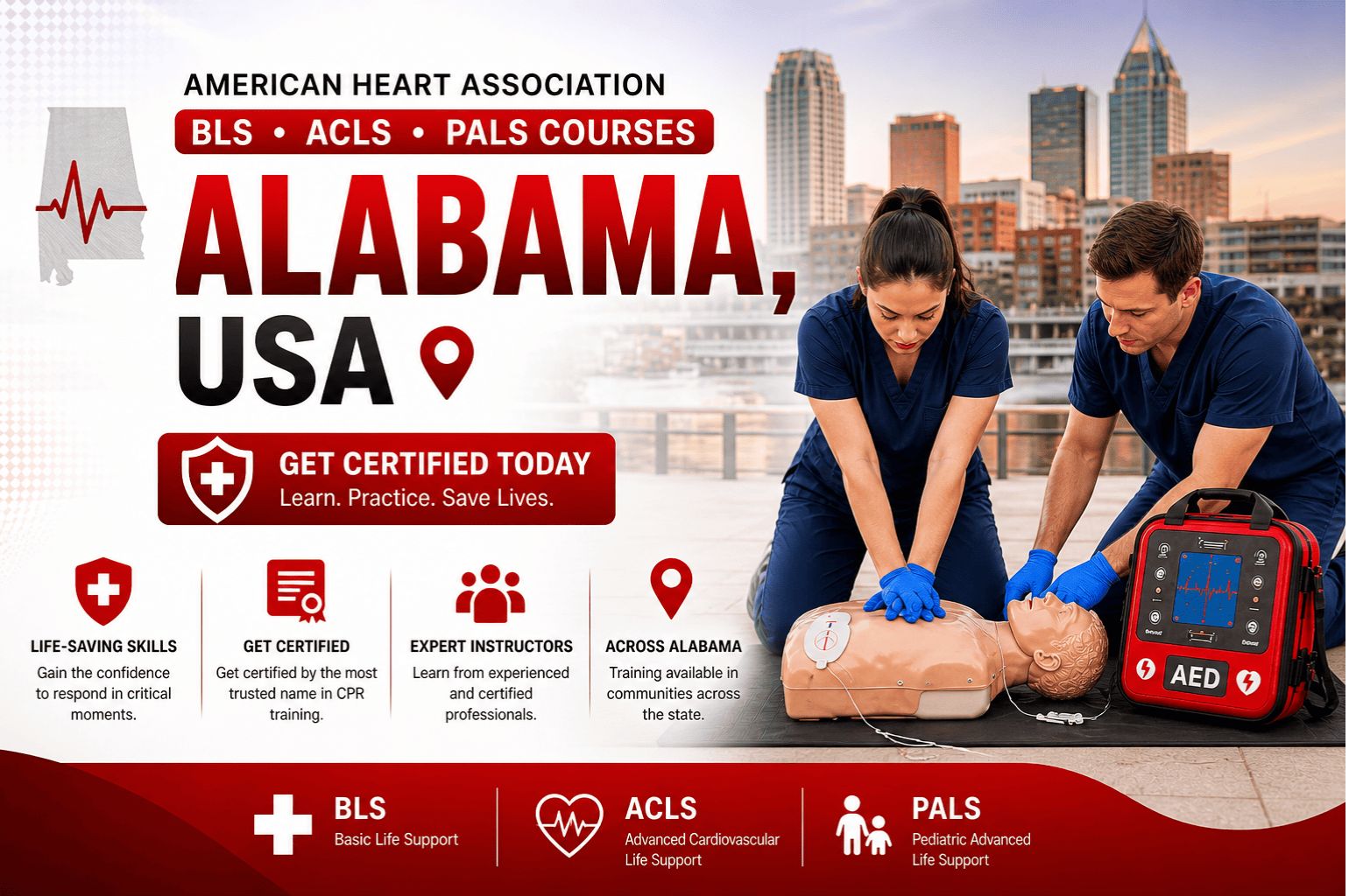 CPR BLS, ACLS & PALS Courses in Alabama
