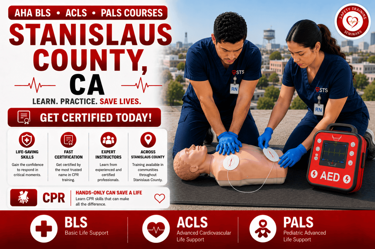 CPR, BLS, ACLS & PALS Certification Course in Stanislaus County