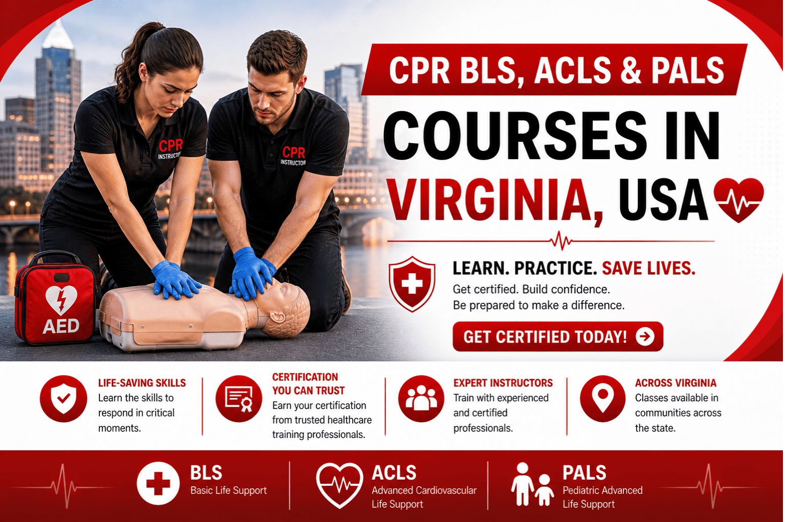 CPR BLS, ACLS & PALS Courses in Virginia