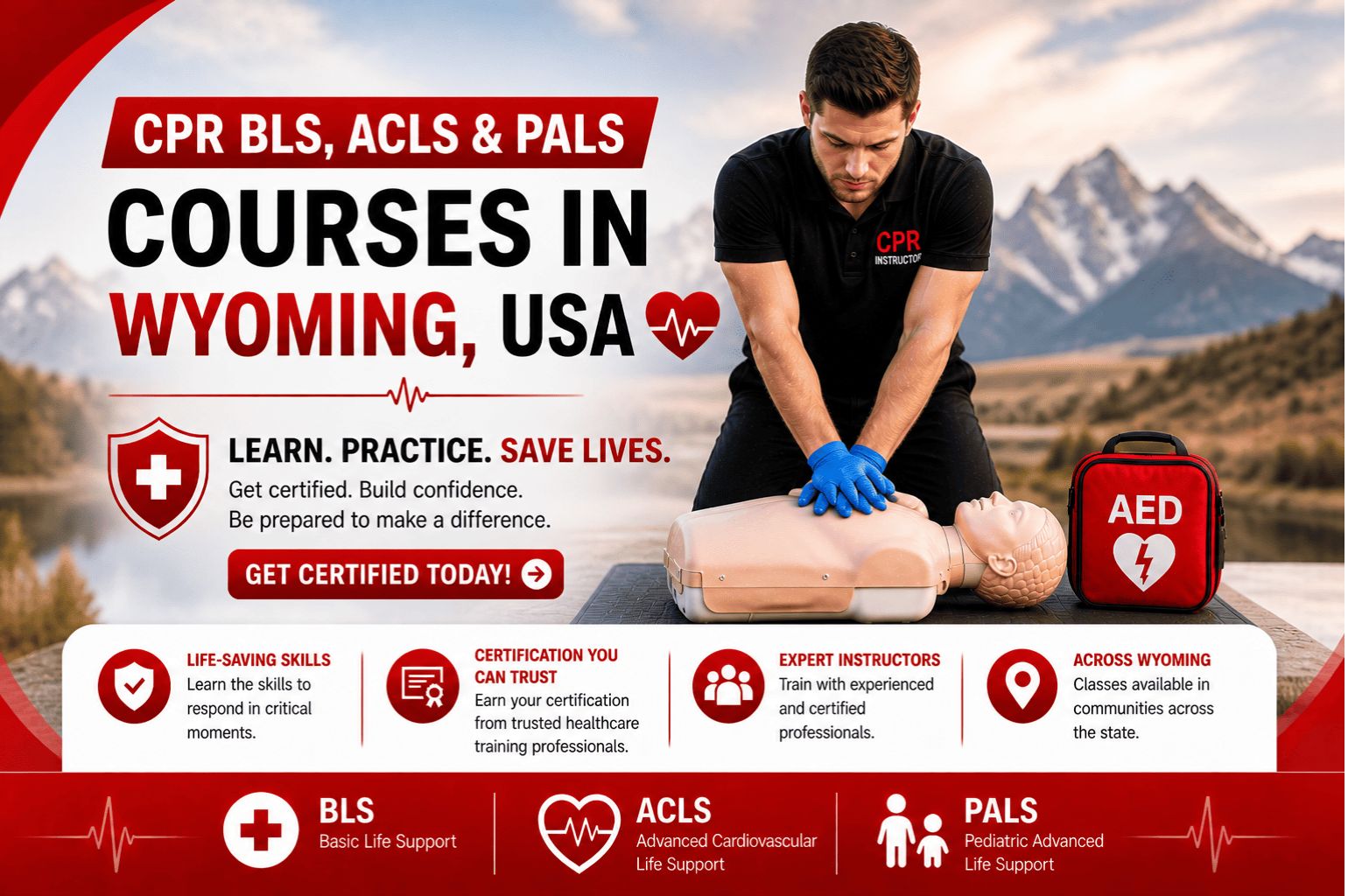 CPR BLS, ACLS & PALS Courses in Wyoming