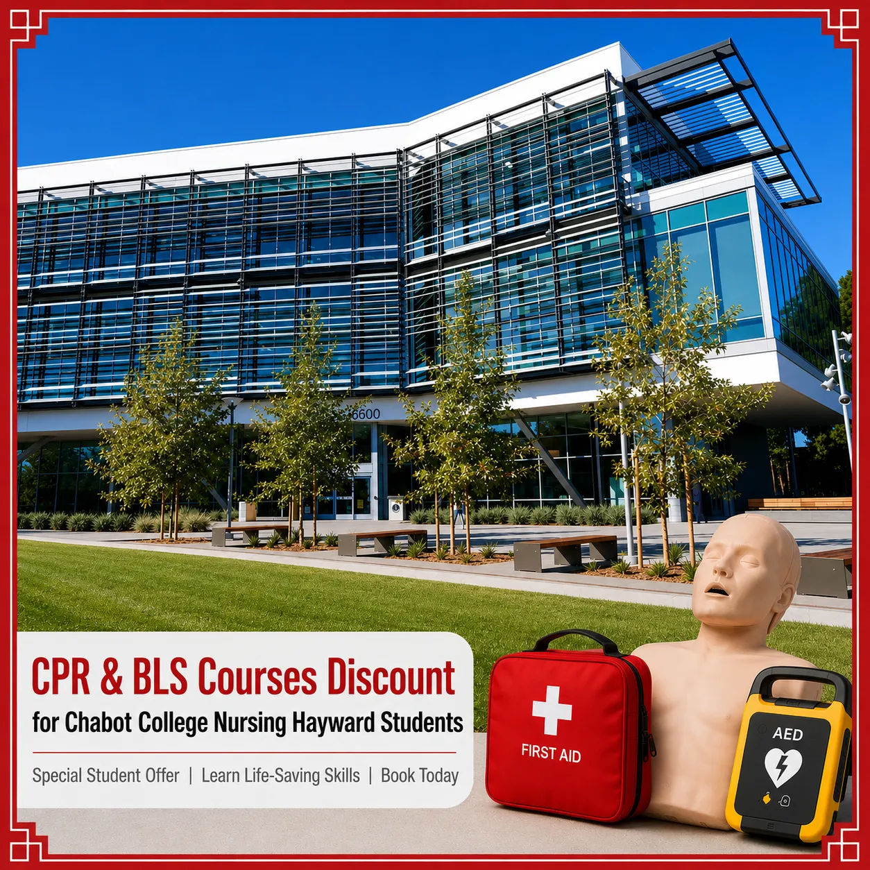 CPR, BLS, ACLS and PALS course discount for Chabot College Nursing Hayward students in California