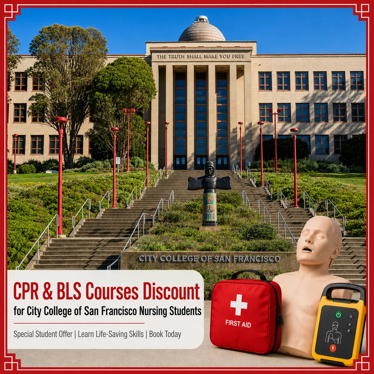 City College of San Francisco Nursing Students Save $25 on CPR, BLS, ACLS & PALS Courses