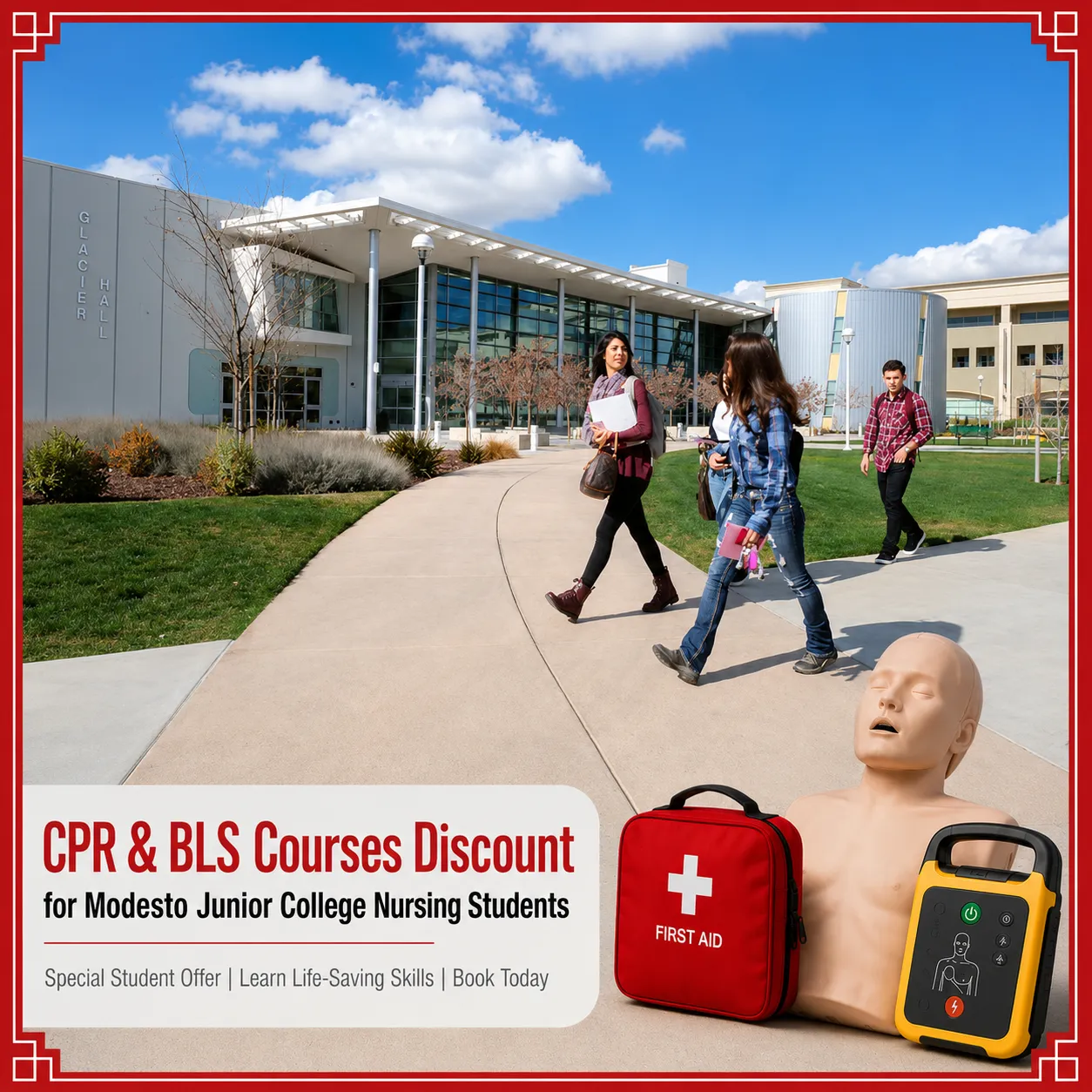 CPR, BLS, ACLS and PALS course discount for Modesto Junior College Nursing students in California