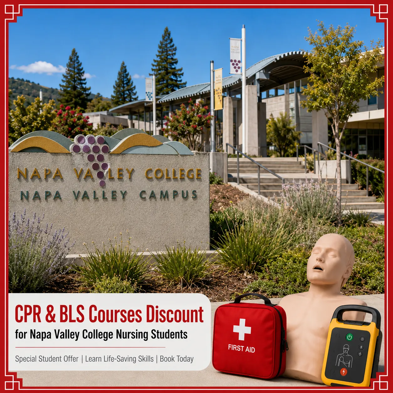 Napa Valley College Nursing Students Save $25 on CPR, BLS, ACLS & PALS Courses