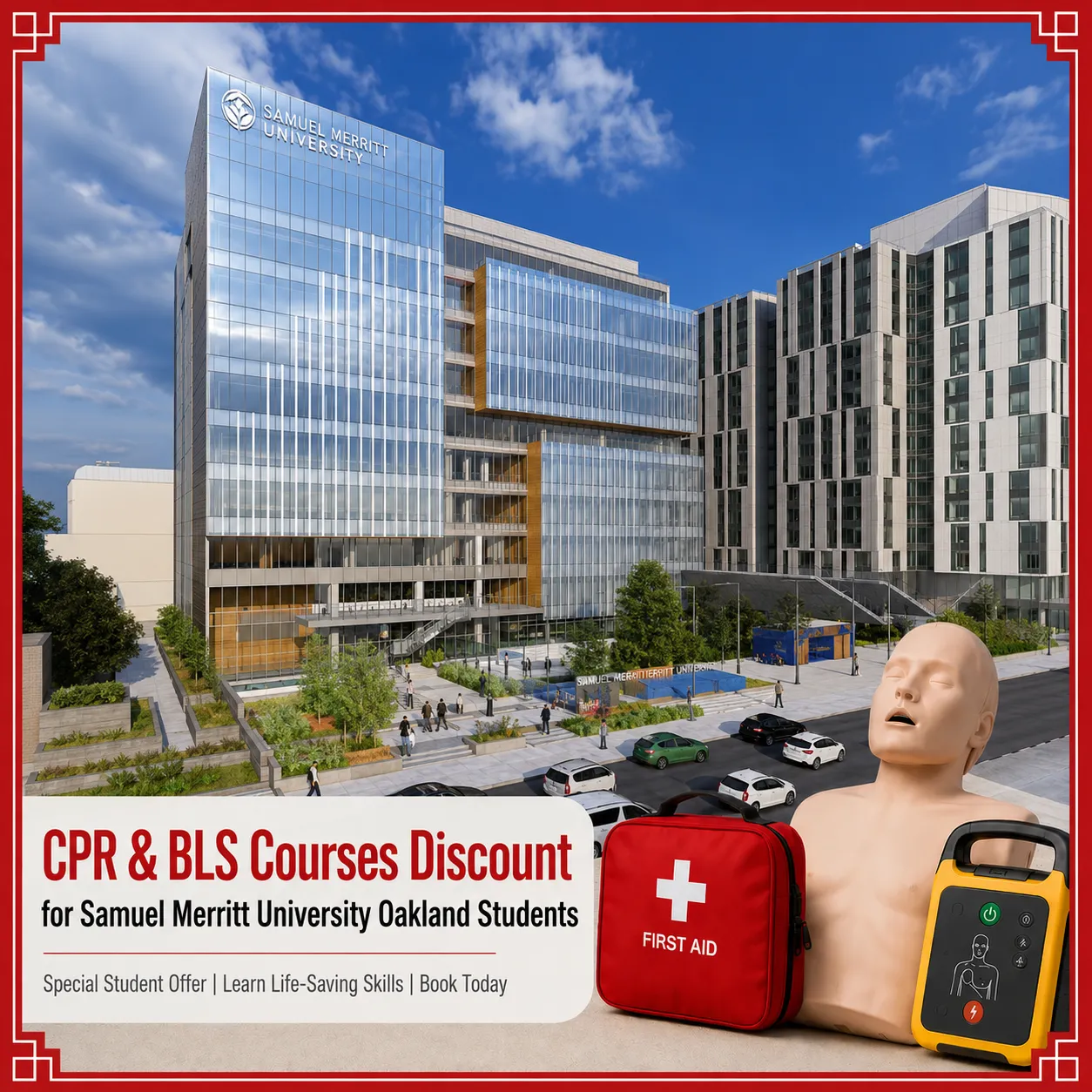 CPR, BLS, ACLS and PALS course discount for Samuel Merritt University Oakland students in California