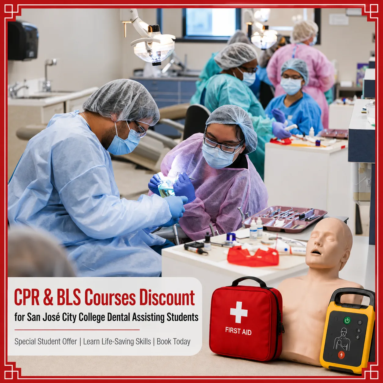 CPR, BLS, ACLS and PALS course discount for San José City College Dental Assisting students in California