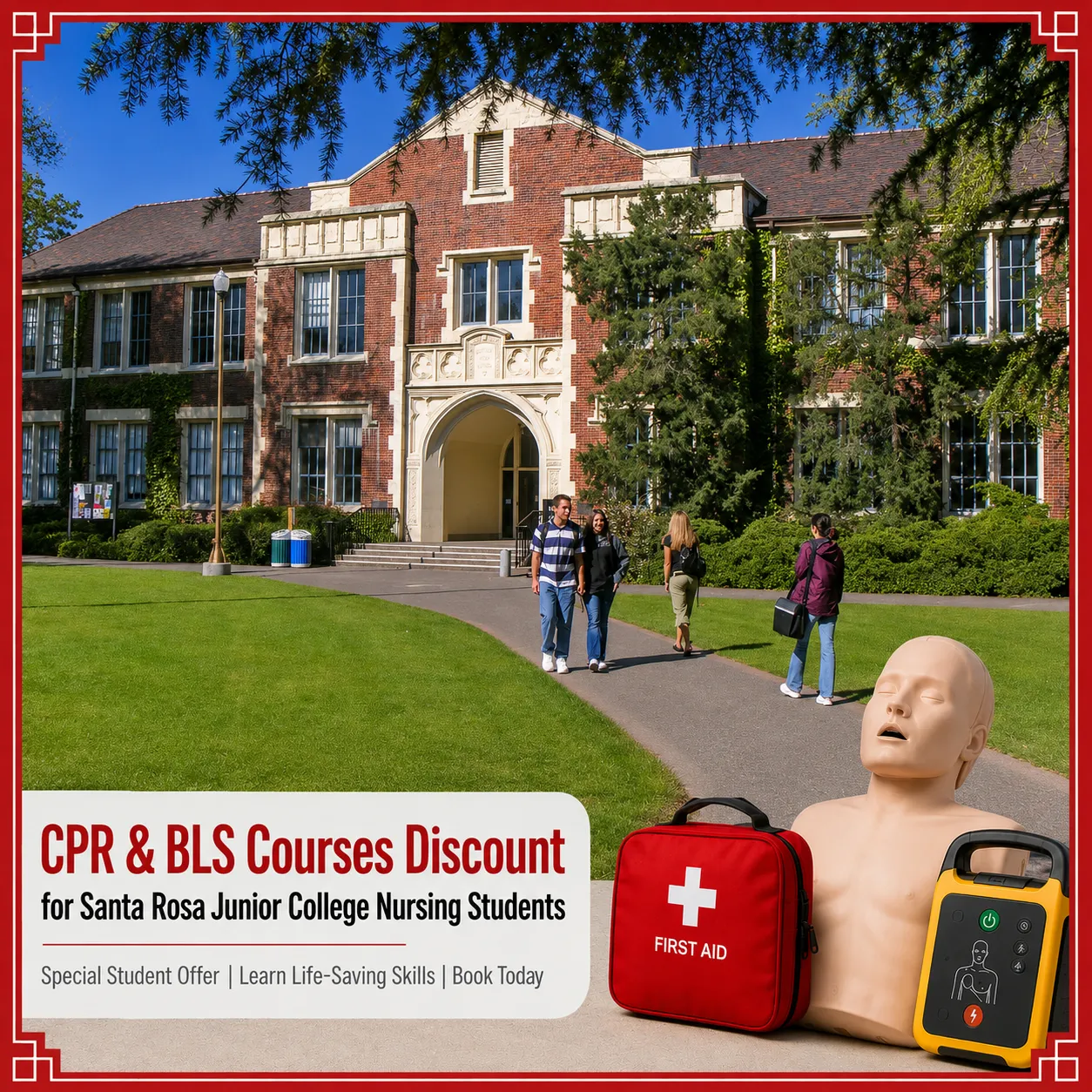 CPR, BLS, ACLS and PALS course discount for Santa Rosa Junior College Nursing students in California