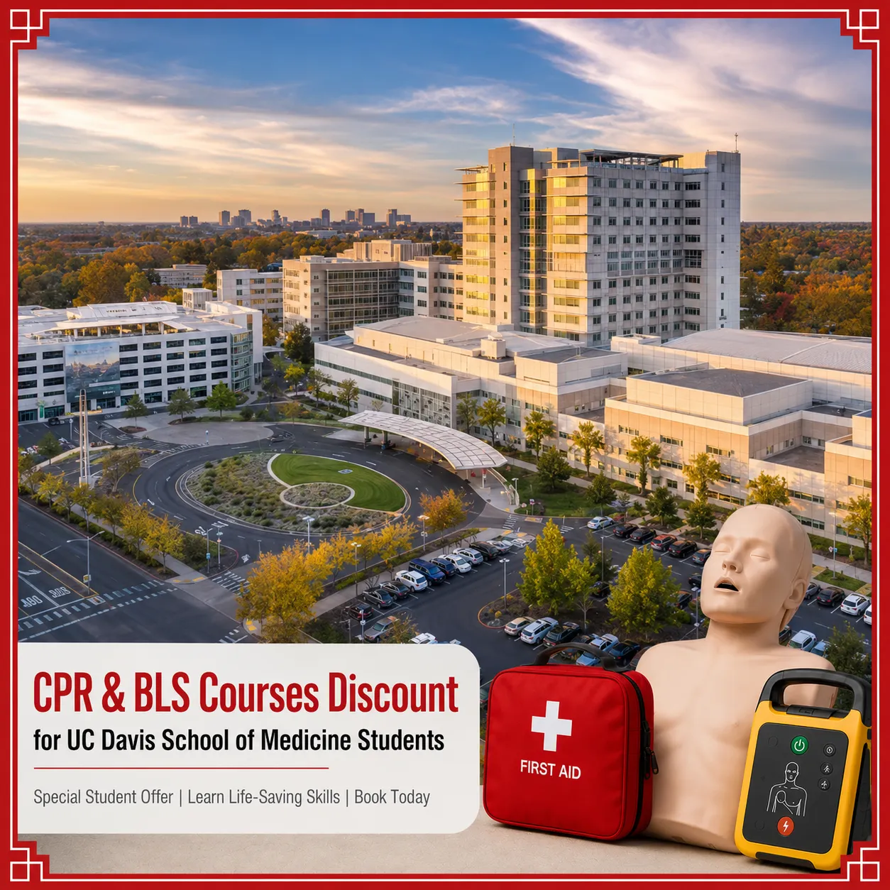 CPR, BLS, ACLS and PALS course discount for UC Davis School of Medicine students in California