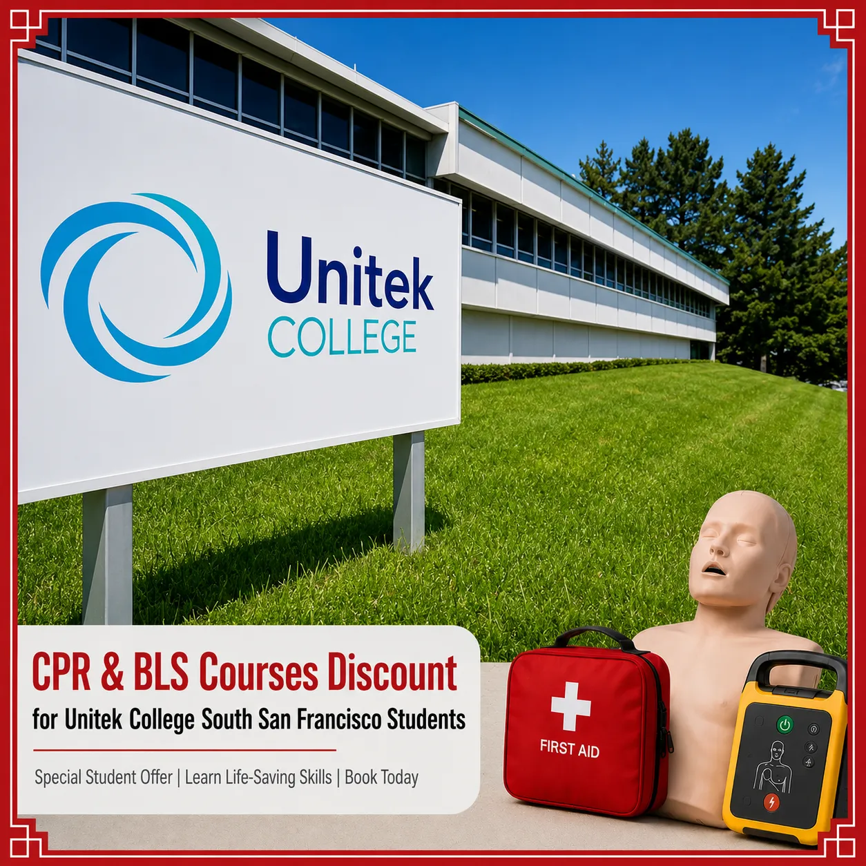 CPR, BLS, ACLS & PALS Courses Discount for Unitek College South San Francisco Students