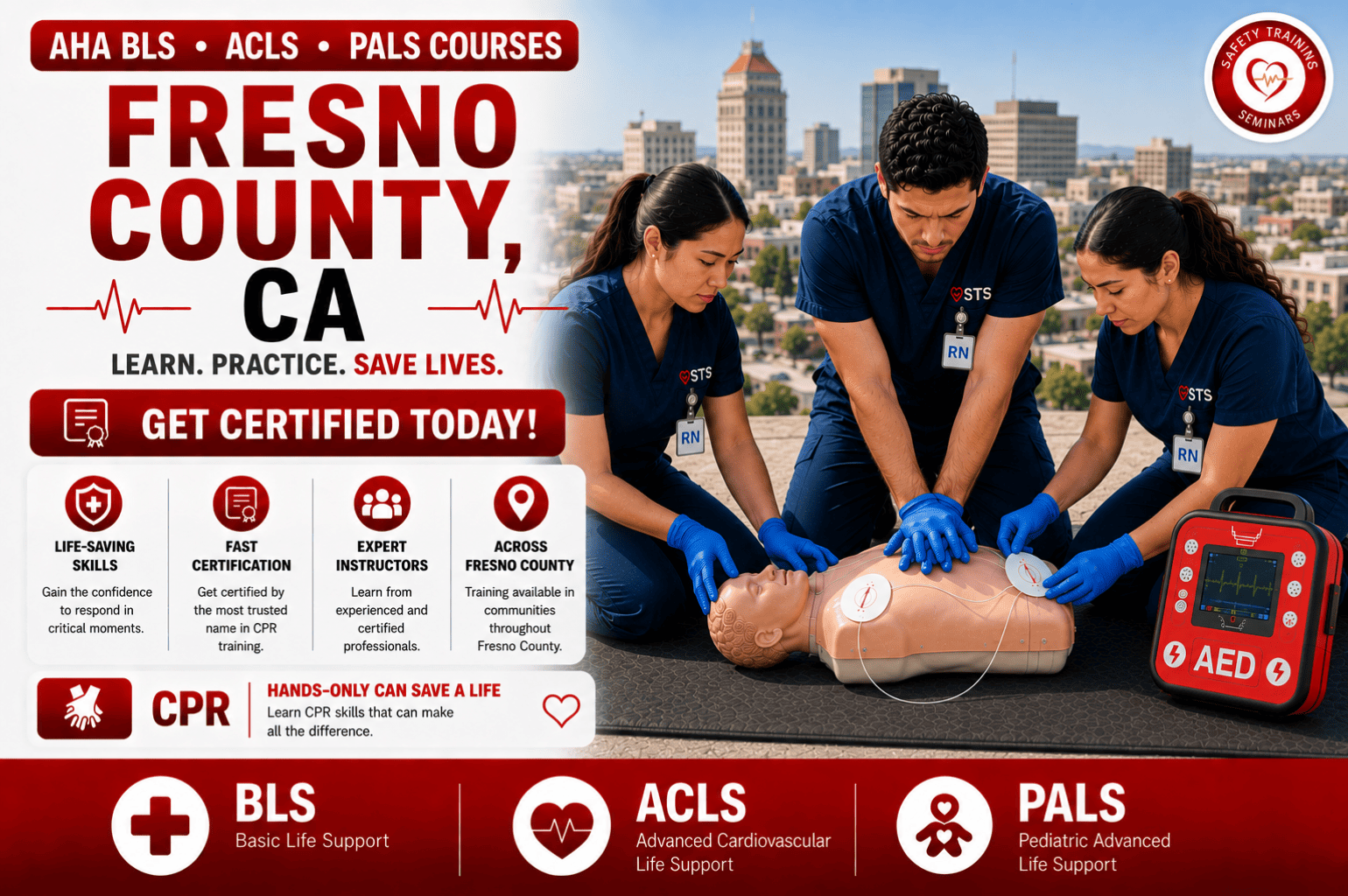 CPR, BLS, ACLS & PALS Certification Training in Fresno County