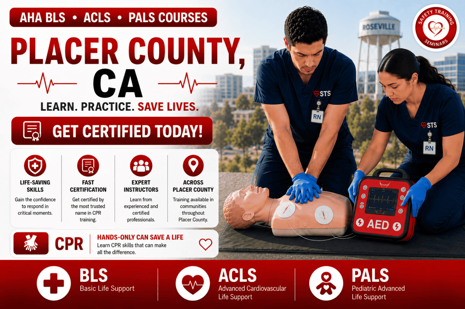 Placer County CPR BLS, ACLS, PALS Training