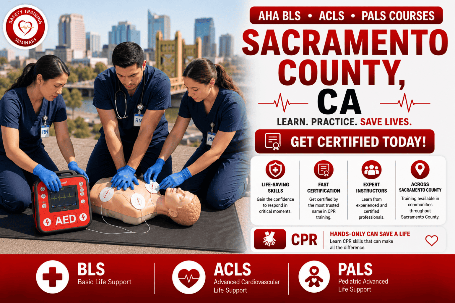Sacramento County CPR BLS, ACLS PALS Courses