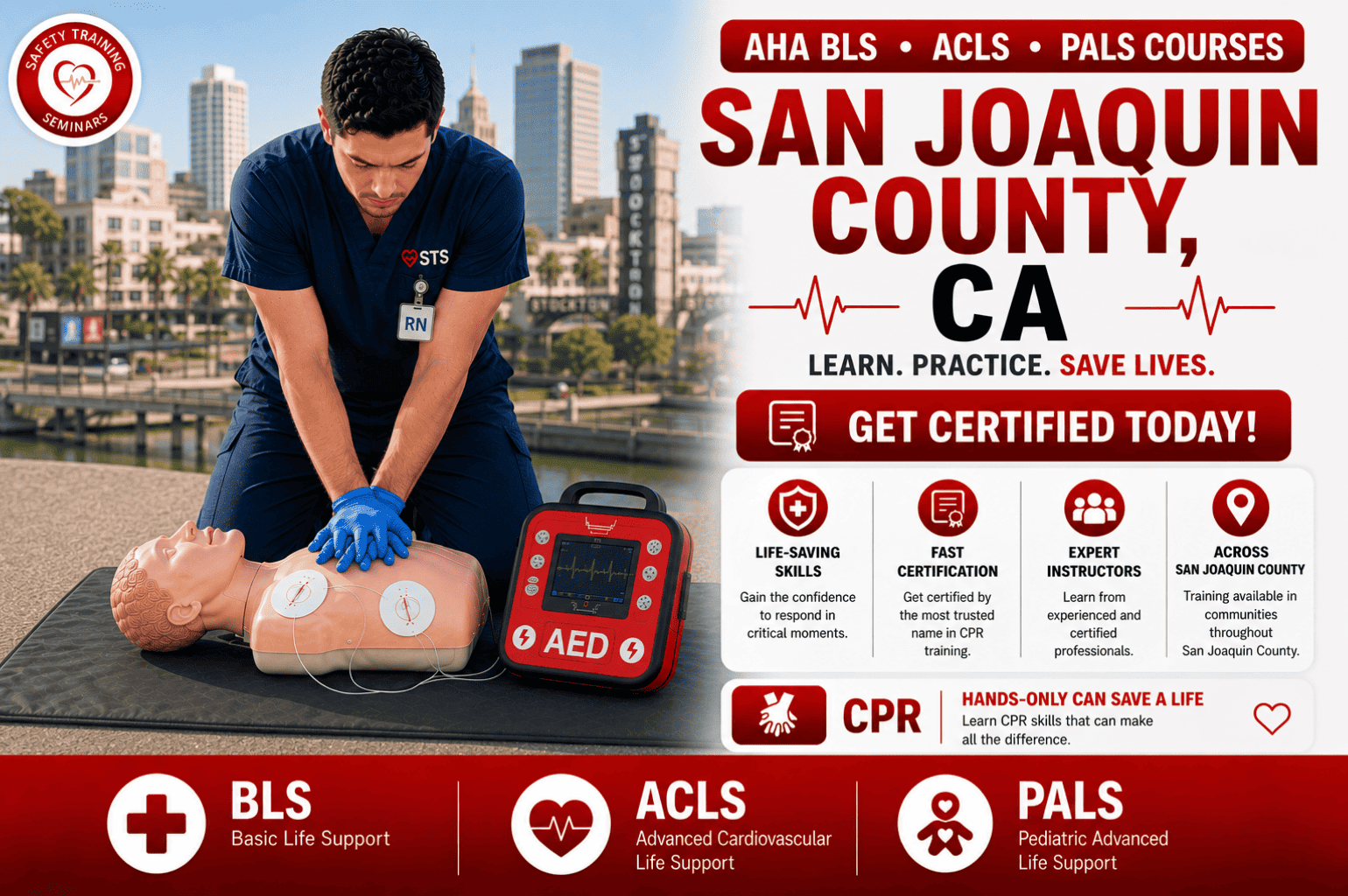 San Joaquin County CPR BLS, ACLS PALS Courses