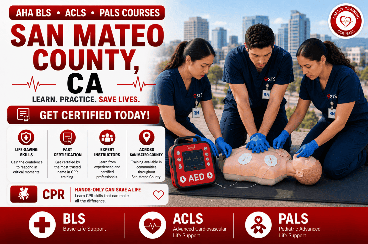 CPR, BLS, ACLS & PALS Certification Course in San Mateo County