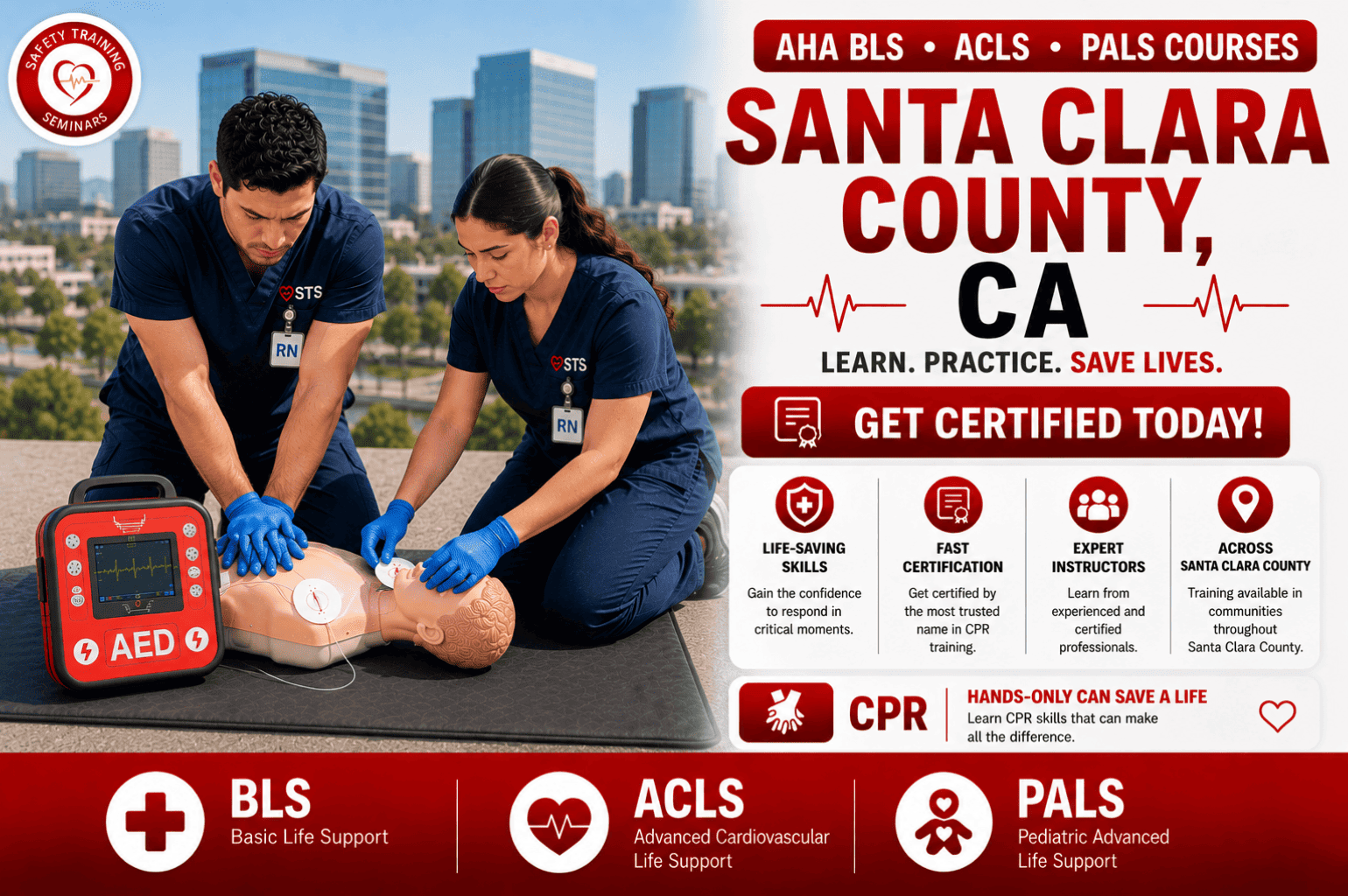 CPR, BLS, ACLS & PALS Certification Course in Santa Clara County