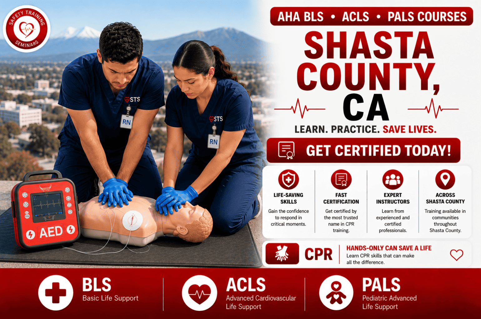 CPR, BLS, ACLS & PALS Certification Course in Shasta County