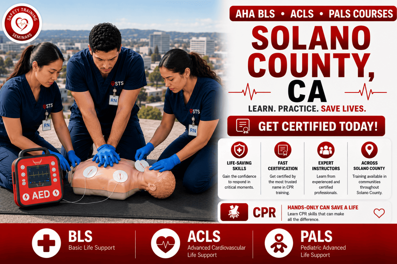 CPR, BLS, ACLS & PALS Certification Course in Solano County