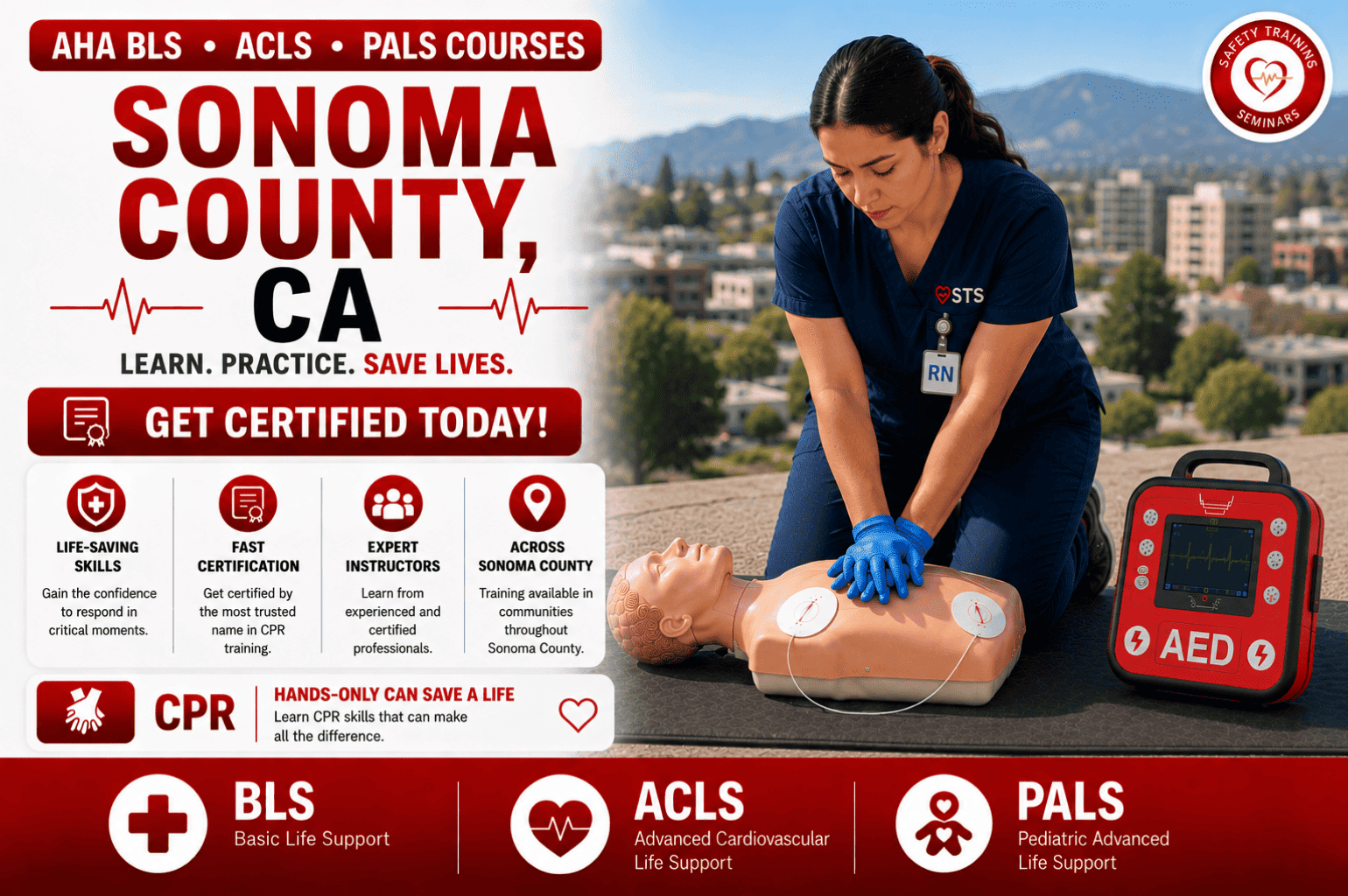 CPR, BLS, ACLS & PALS Certification Course in Sonoma County