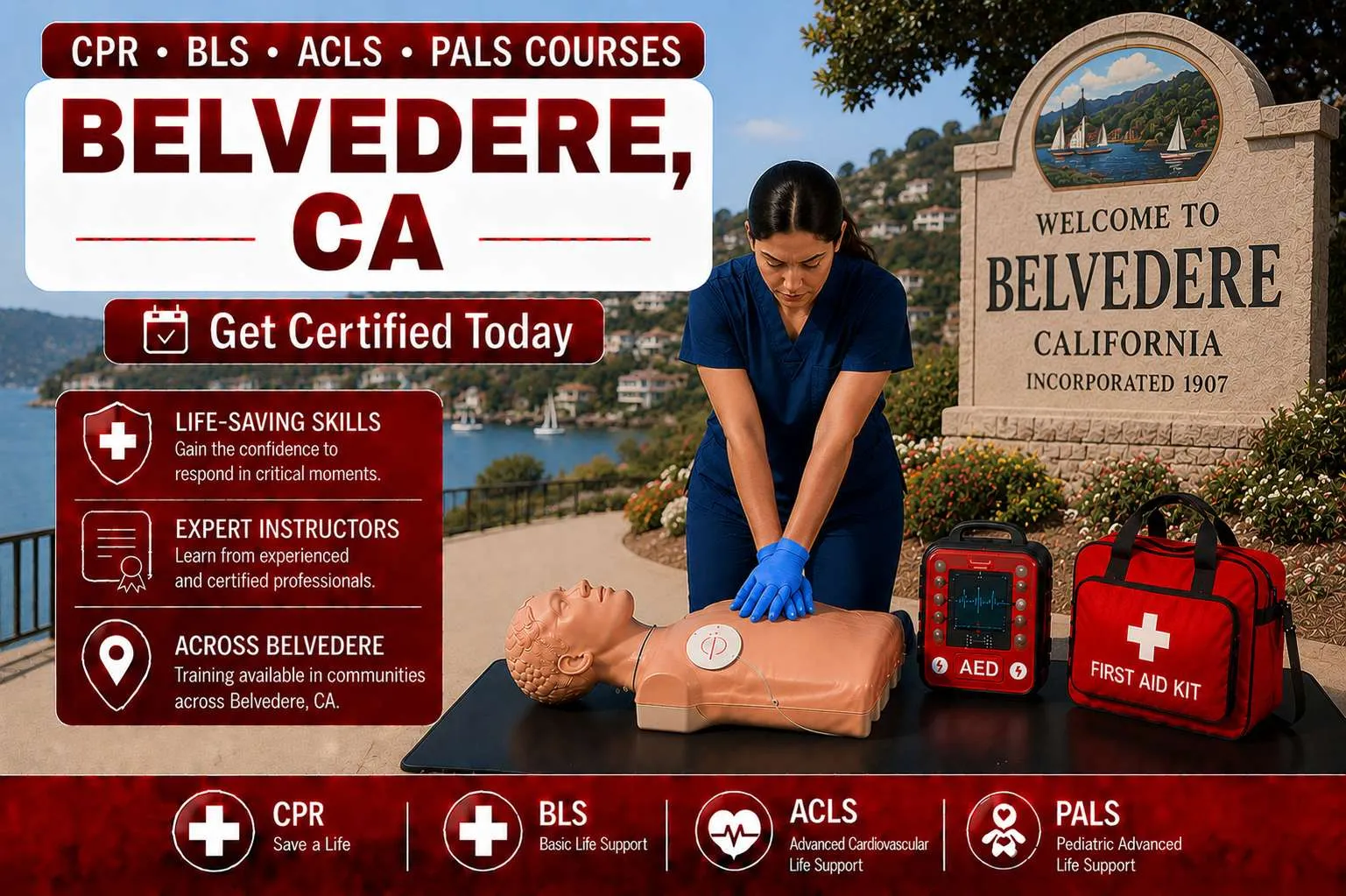 cpr bls classes in belverdere ca