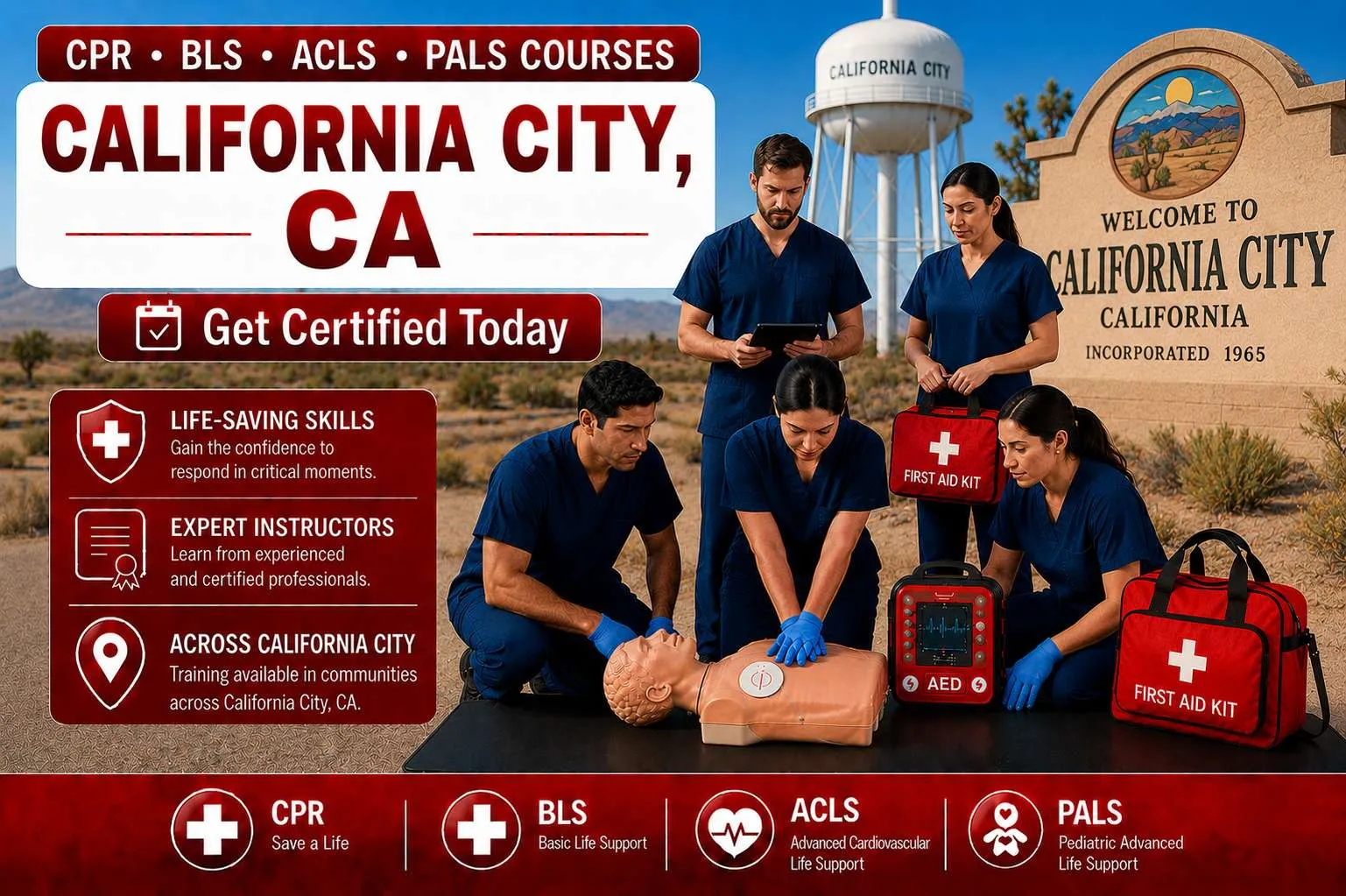 California City, CA Area CPR, BLS, ACLS & PALS Certification Classes