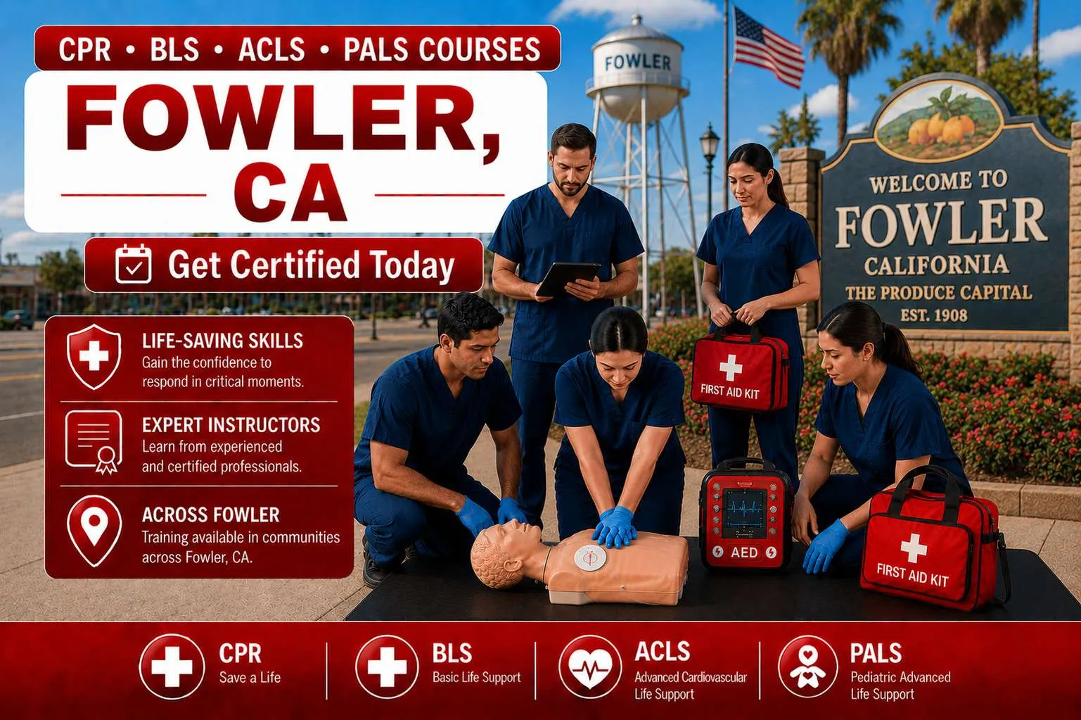 cpr bls classes in fowler ca