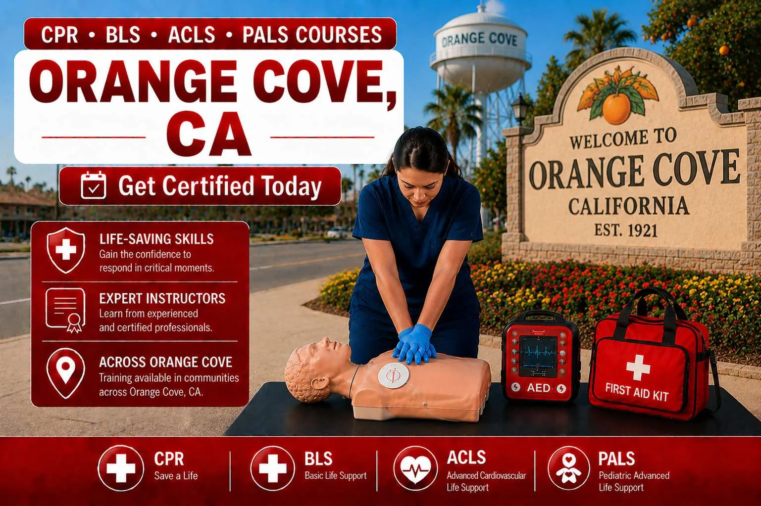 cpr bls classes in orange cove ca