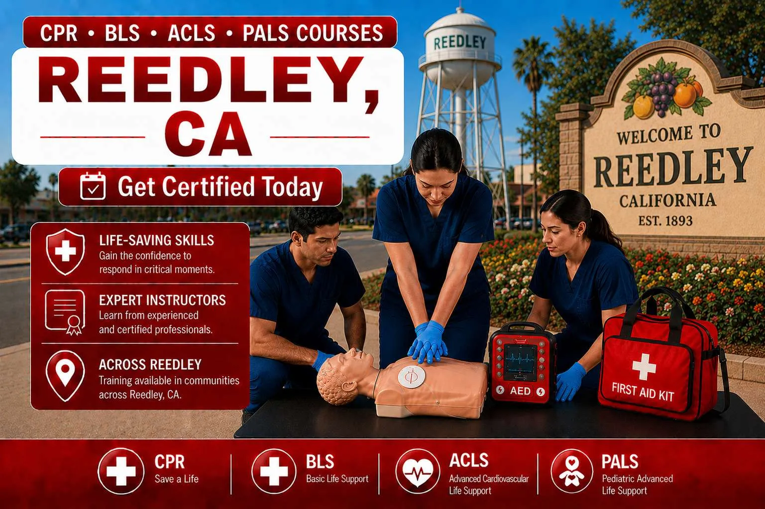 cpr bls classes in reedley ca