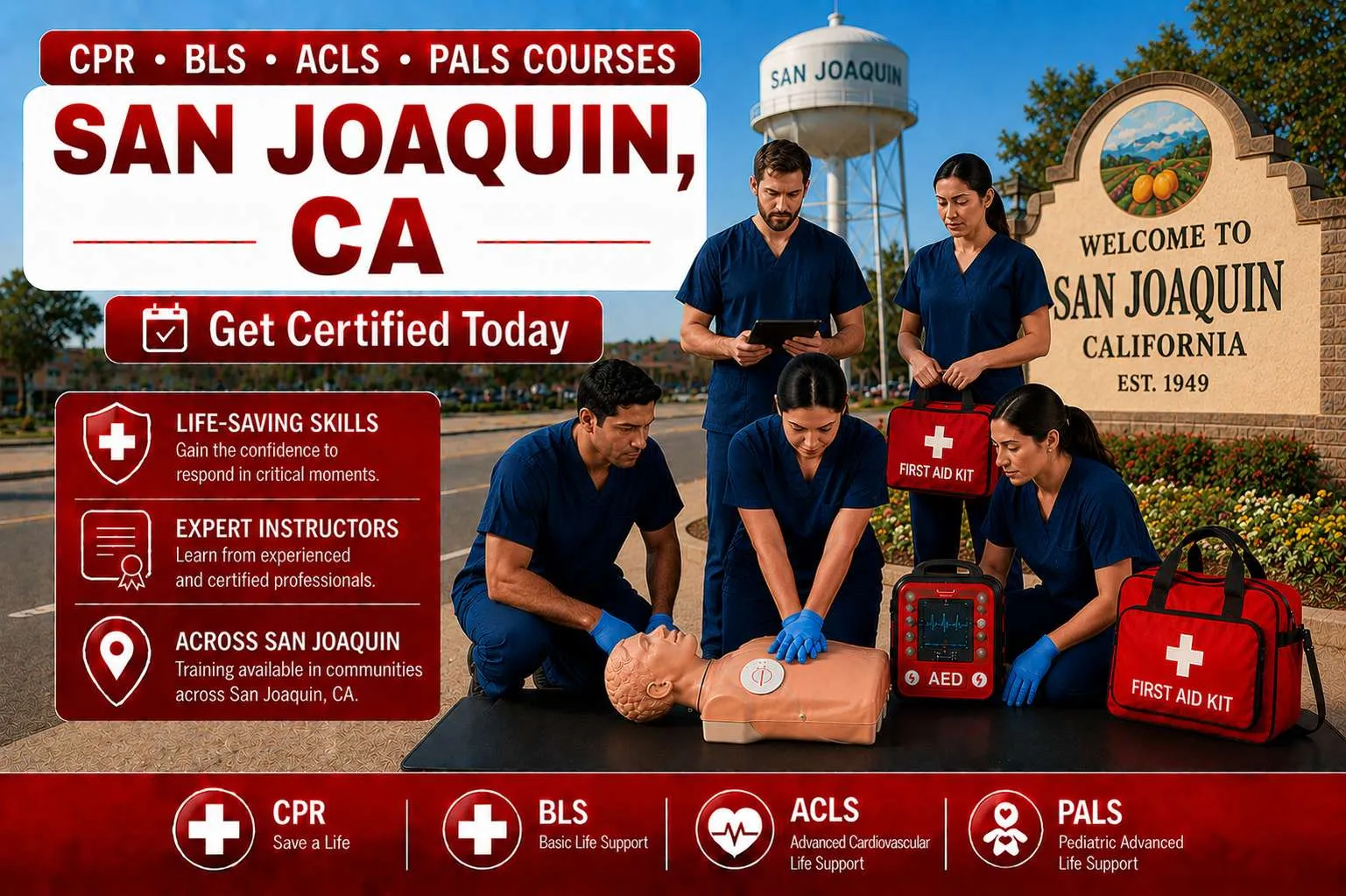 San Joaquin, CA Area CPR, BLS, ACLS & PALS Certification Classes