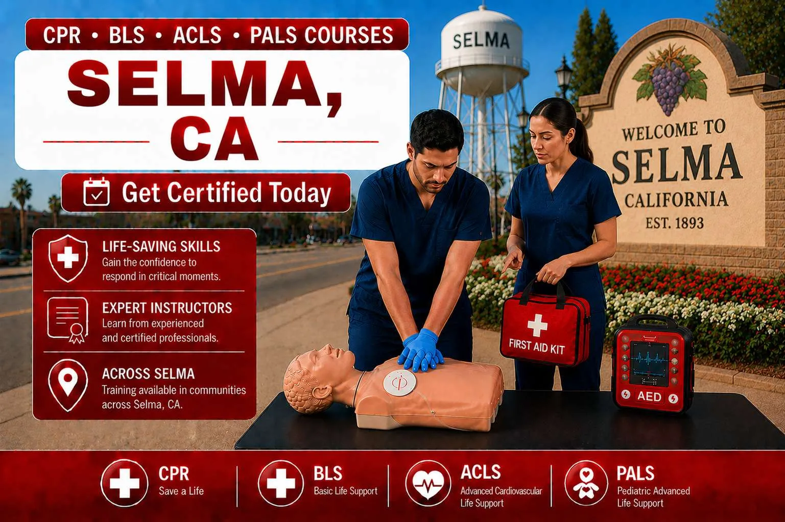 Selma, CA Area CPR, BLS, ACLS & PALS Certification Classes