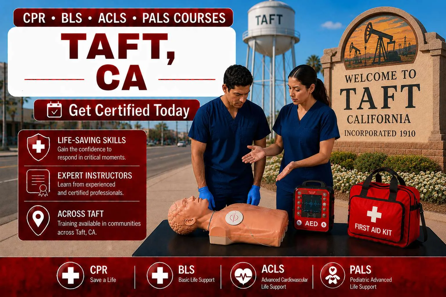 cpr bls classes in taft ca