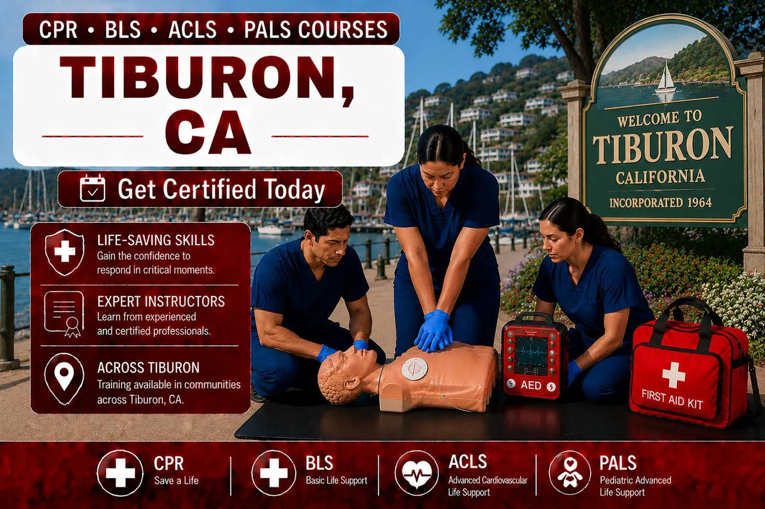 cpr bls classes in tiburon ca