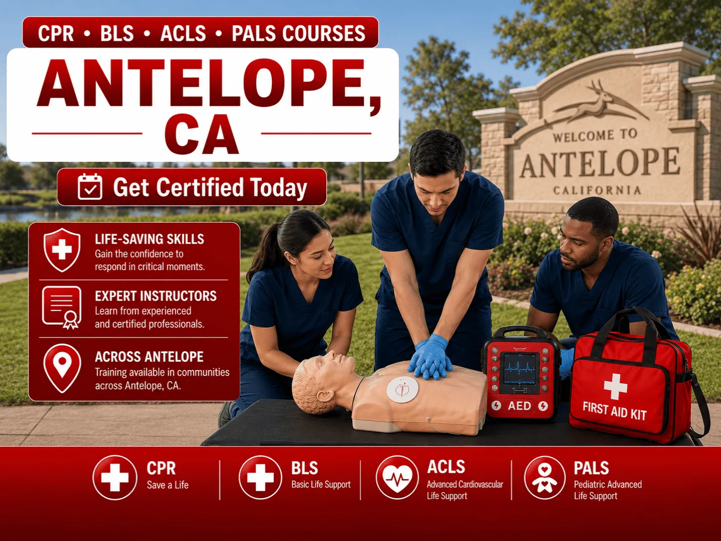Antelope, CA Area CPR, BLS, ACLS & PALS Certification Classes