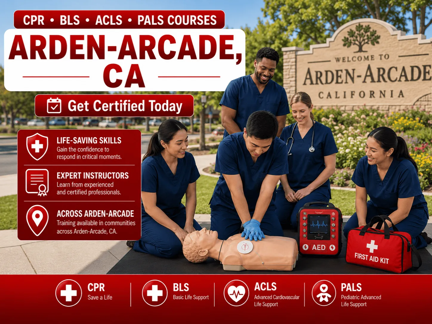 Arden-Arcade, CA Area CPR, BLS, ACLS & PALS Certification Classes
