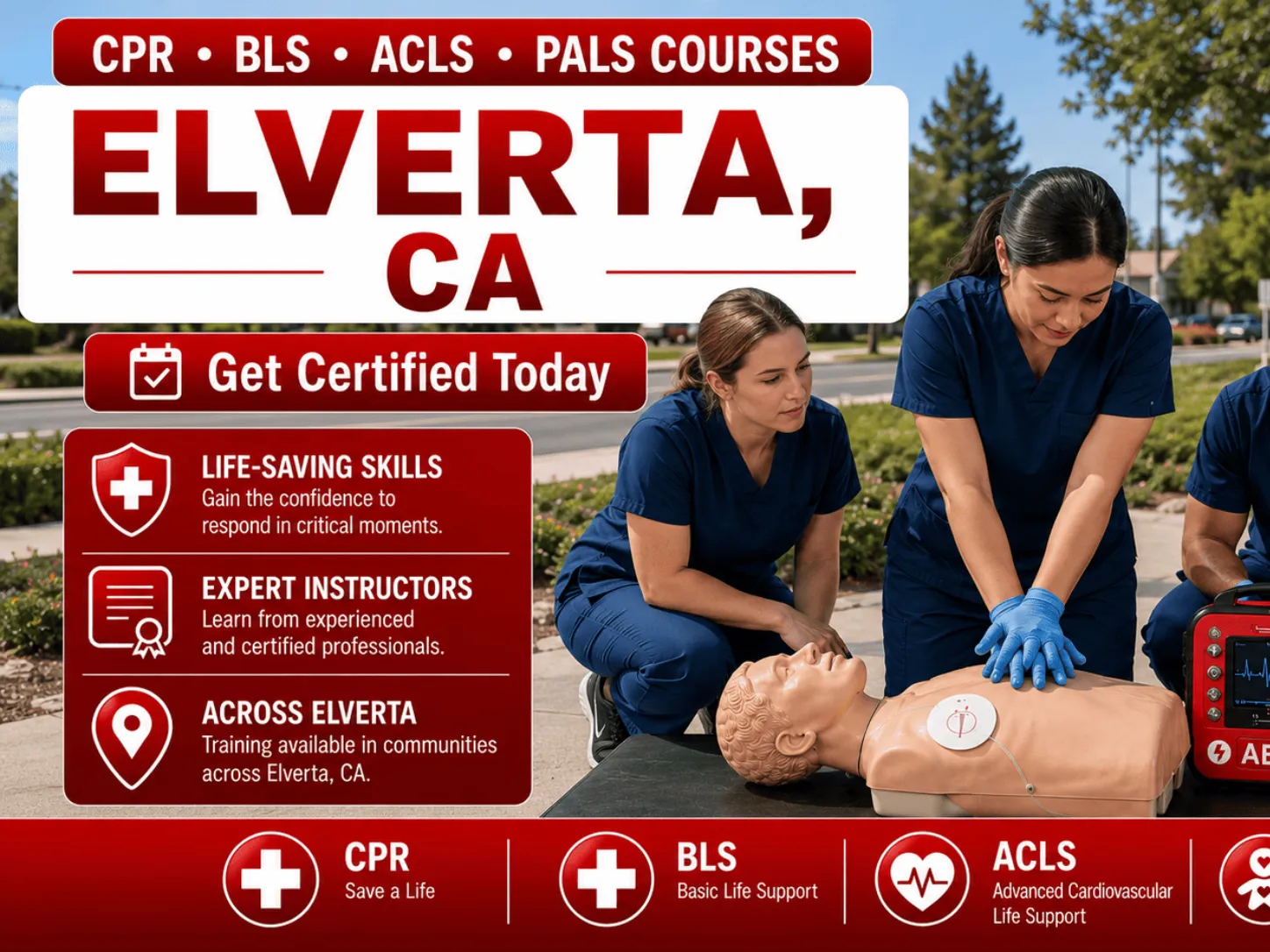 Elverta, CA Area CPR, BLS, ACLS & PALS Certification Classes