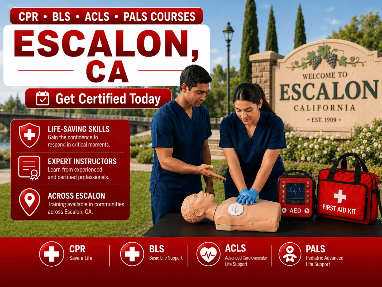 Escalon, CA Area CPR, BLS, ACLS & PALS Certification Classes