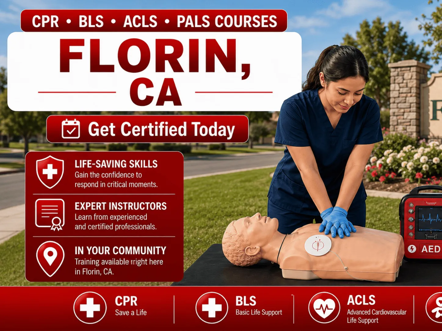 Florin, CA Area CPR, BLS, ACLS & PALS Certification Classes
