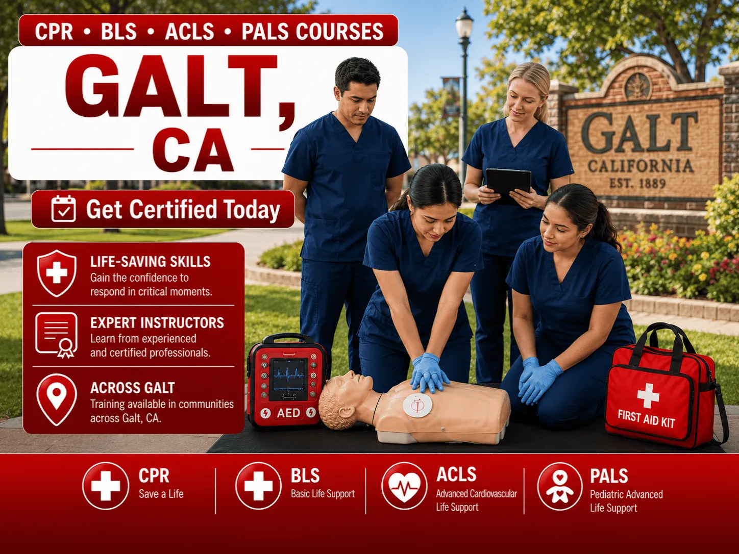 cpr bls courses in galt ca