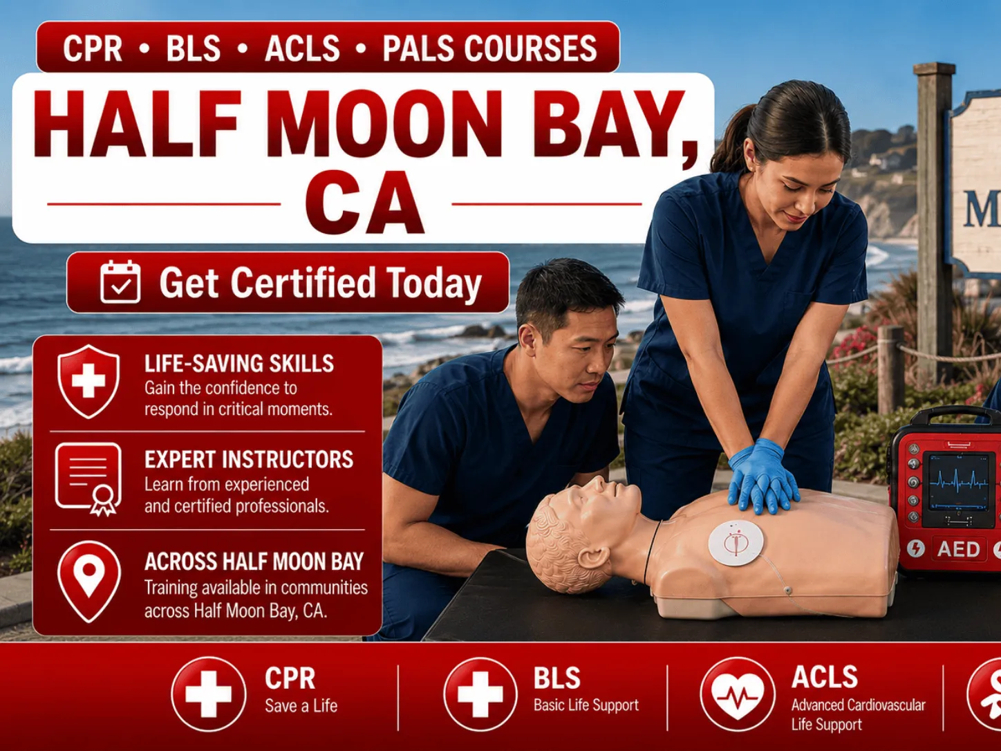 cpr bls courses in half moon bay ca