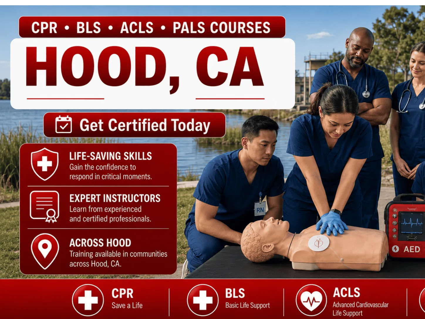 cpr bls courses in hood ca