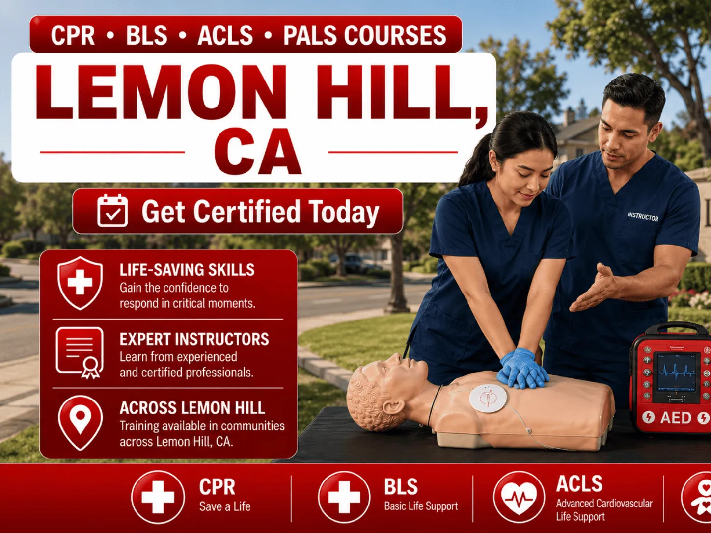 cpr bls courses in lemon hill ca