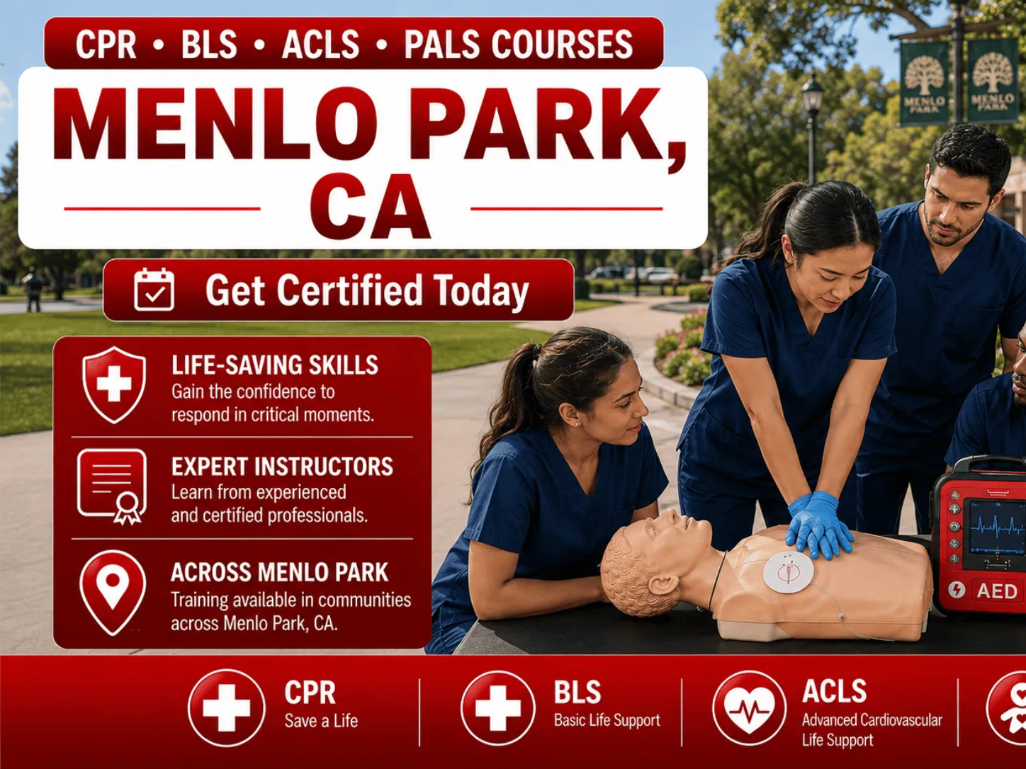 cpr bls courses in menlo park ca