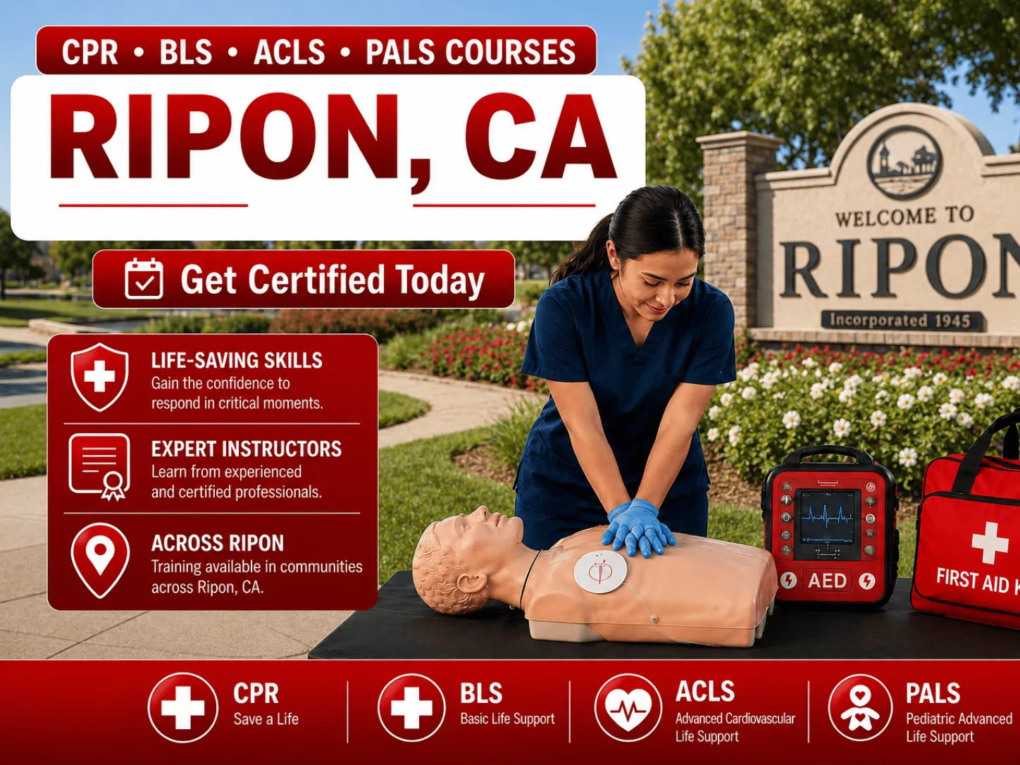 Ripon, CA Area CPR, BLS, ACLS & PALS Certification Classes