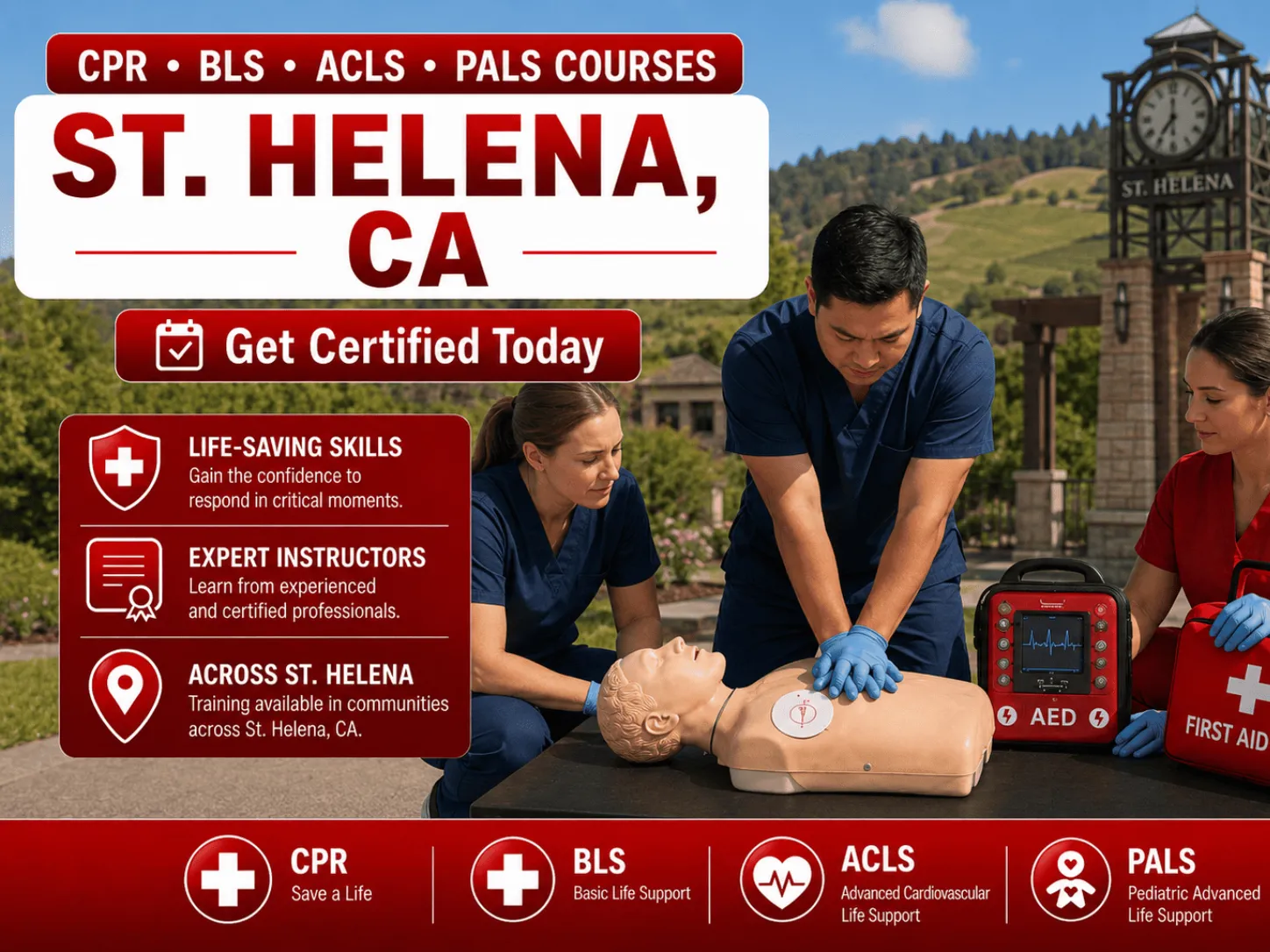 cpr bls courses in st. helena ca