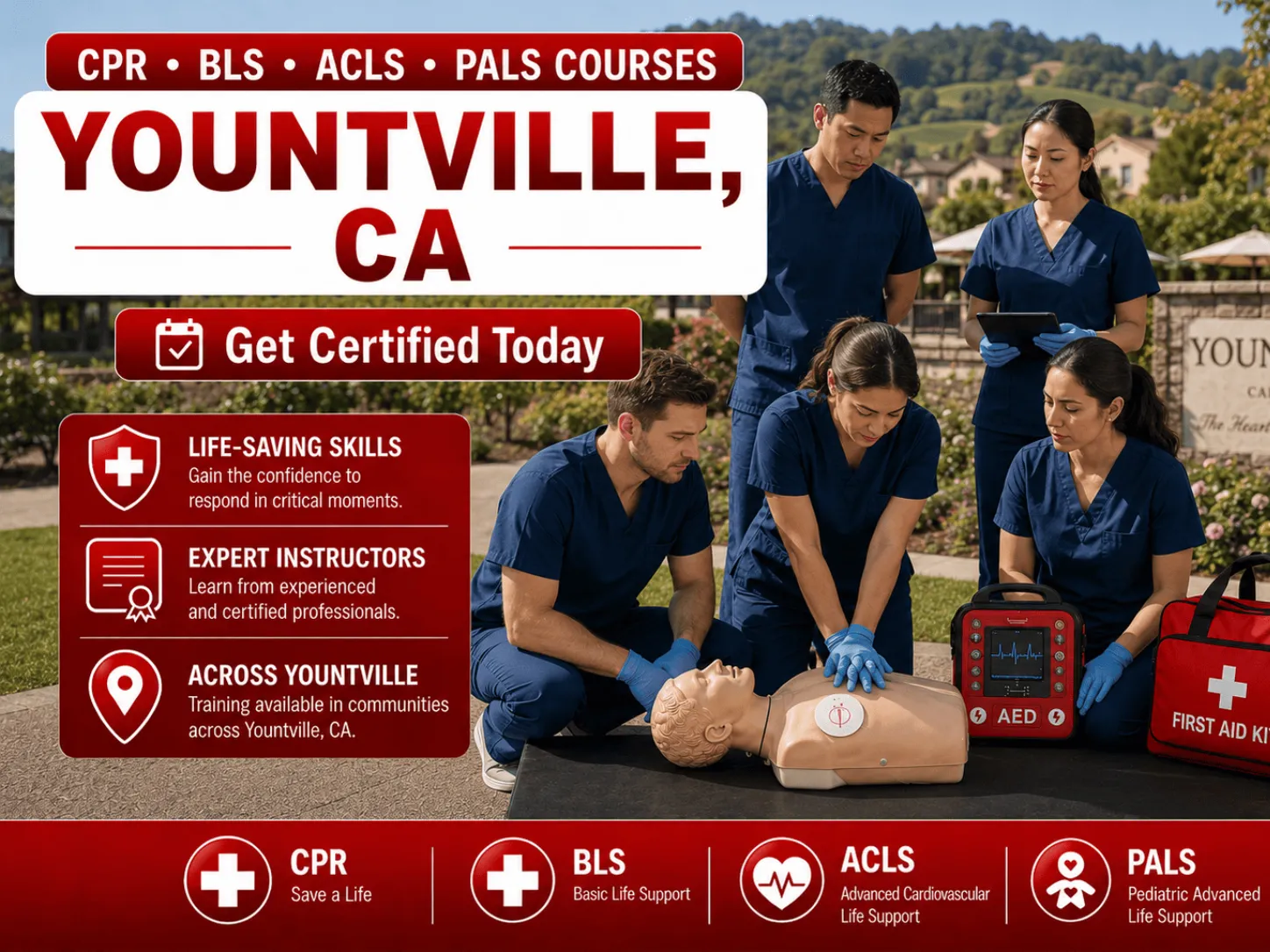 cpr bls courses in yountville ca